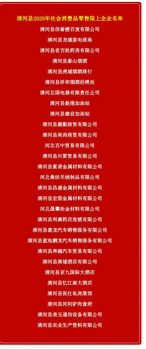 清河县29家商贸企业联合发声